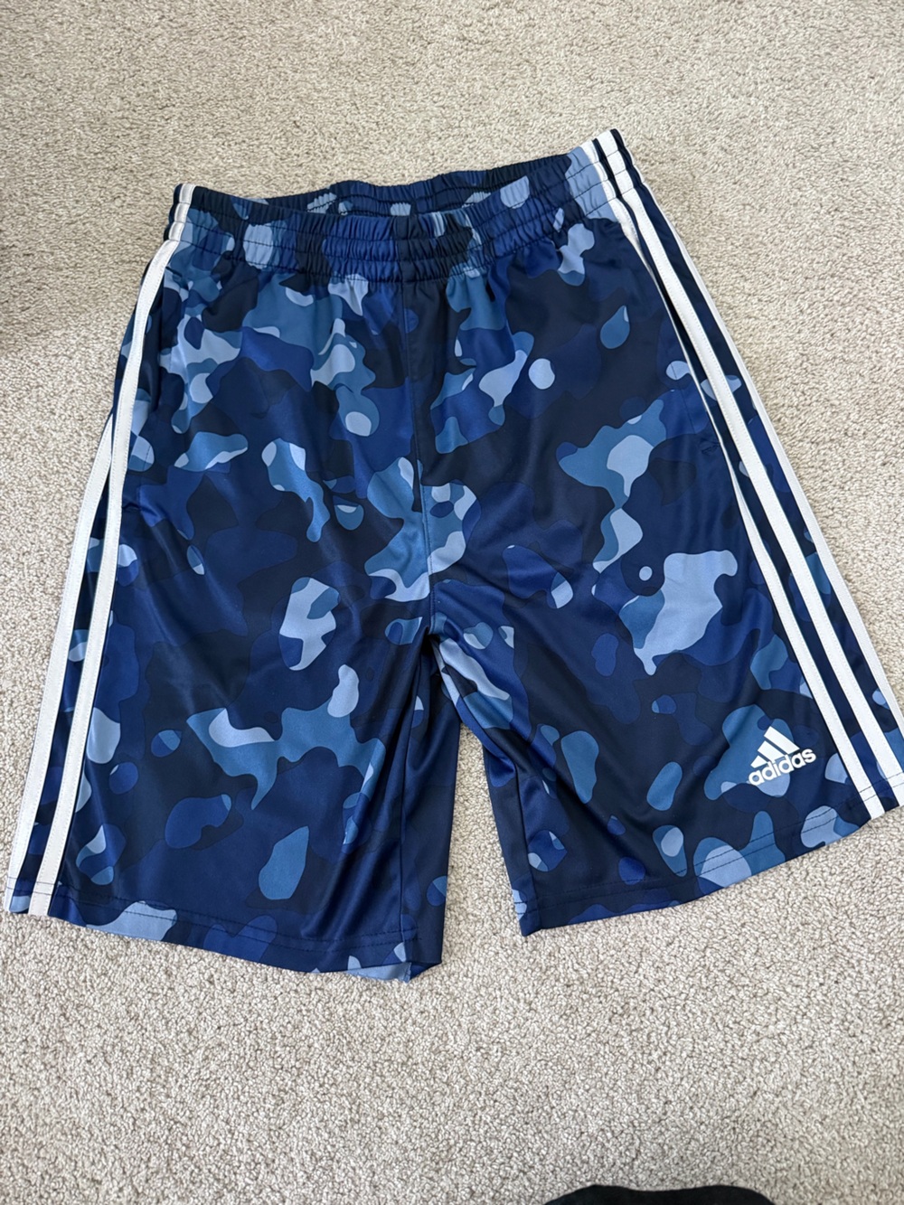 adidas Blue Athletic Shorts with White Logo
